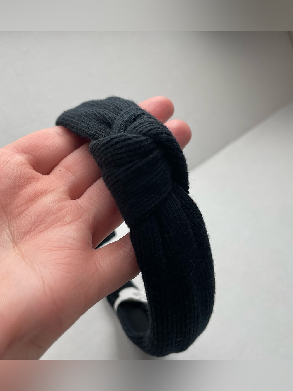 Claires Headband Women’s Black Ribbed Fabric Wide Band Top Knot